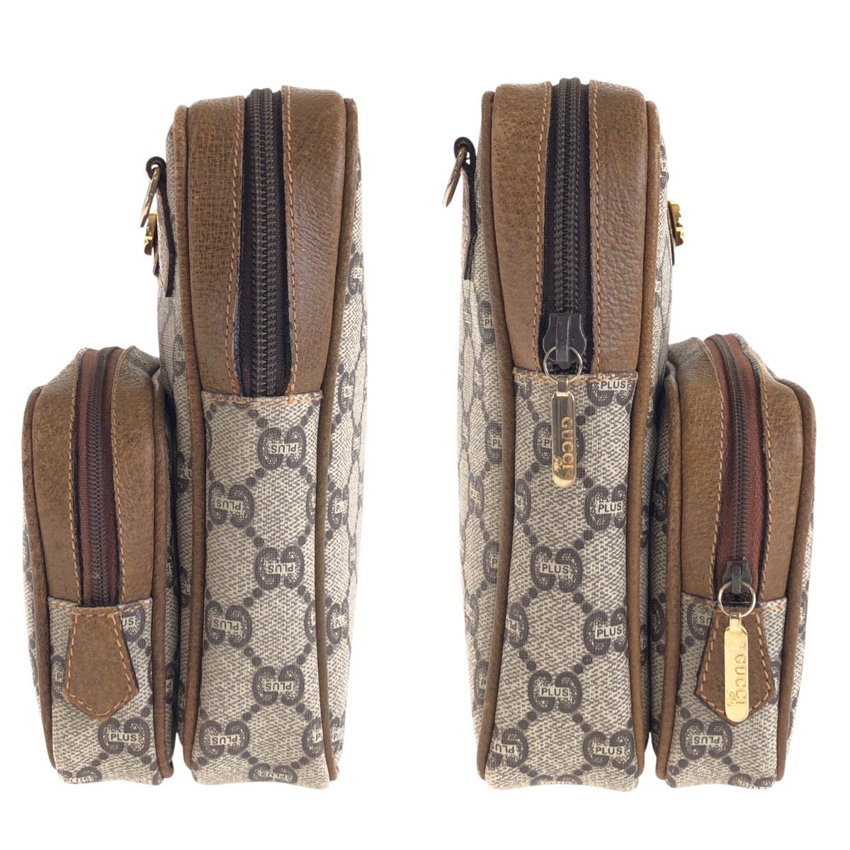GUCCI Shoulder Bag GG Supreme canvas, leather Beige Gold Metal Crossbody Shoulder Bag GUCCI Plus Women Used