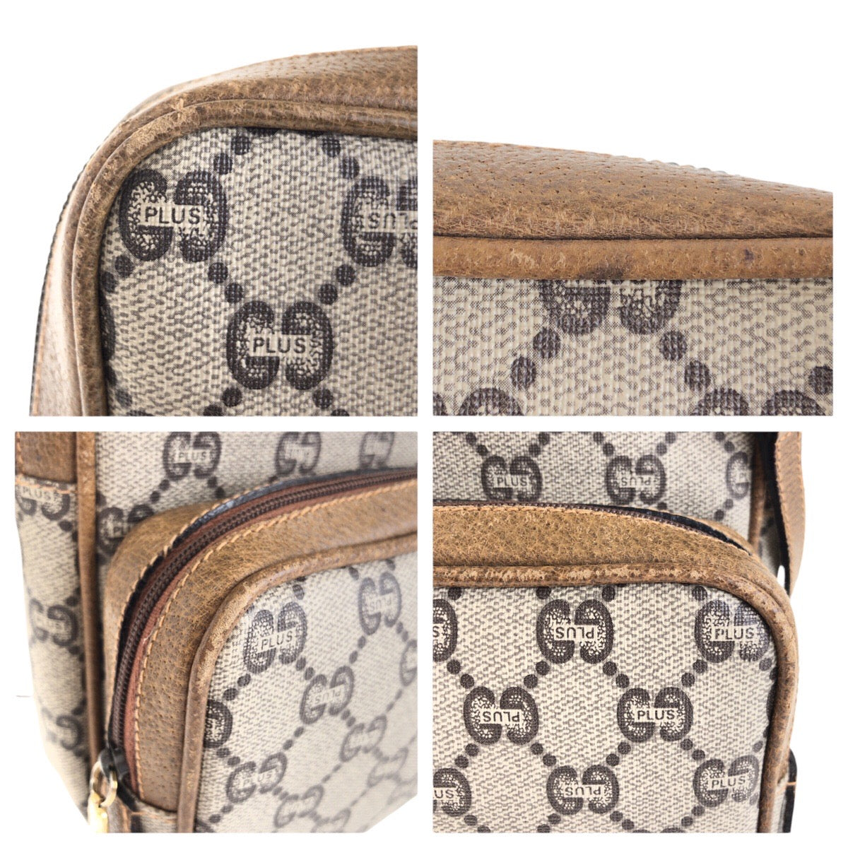 GUCCI Shoulder Bag GG Supreme canvas, leather Beige Gold Metal Crossbody Shoulder Bag GUCCI Plus Women Used