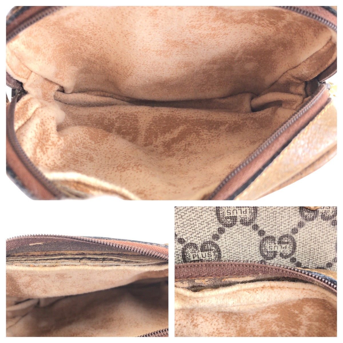 GUCCI Shoulder Bag GG Supreme canvas, leather Beige Gold Metal Crossbody Shoulder Bag GUCCI Plus Women Used