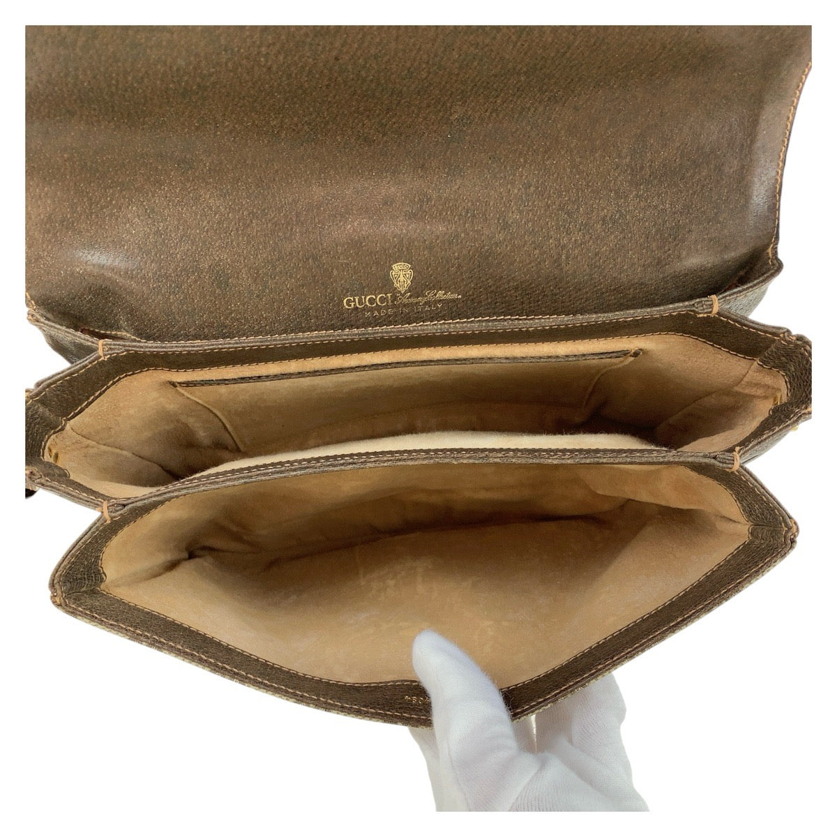 GUCCI Shoulder Bag 14 01 4084 GG Supreme canvas, leather Brown Gold Metal Crossbody Shoulder Bag Old Gucci Women Used
