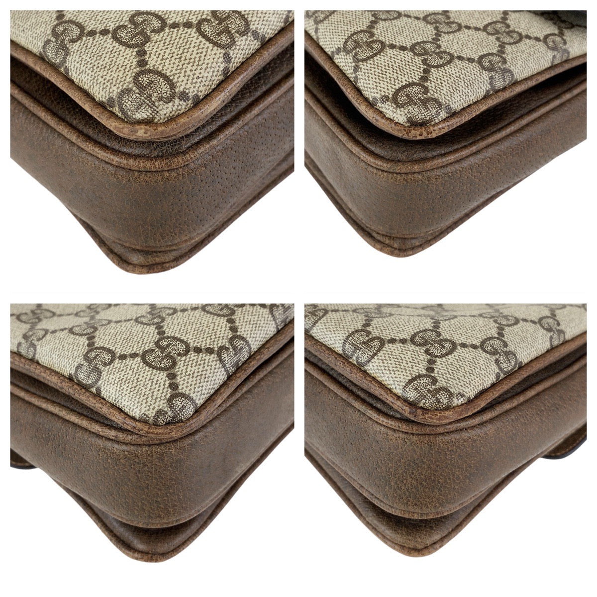 GUCCI Shoulder Bag 14 01 4084 GG Supreme canvas, leather Brown Gold Metal Crossbody Shoulder Bag Old Gucci Women Used