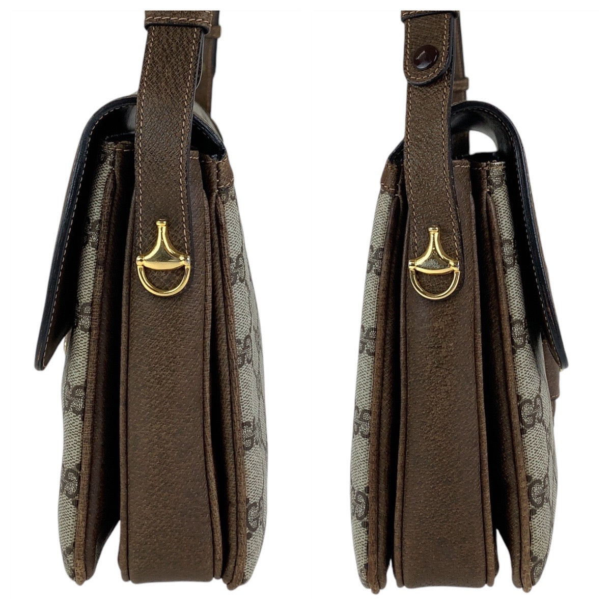 GUCCI Shoulder Bag 14 01 4084 GG Supreme canvas, leather Brown Gold Metal Crossbody Shoulder Bag Old Gucci Women Used