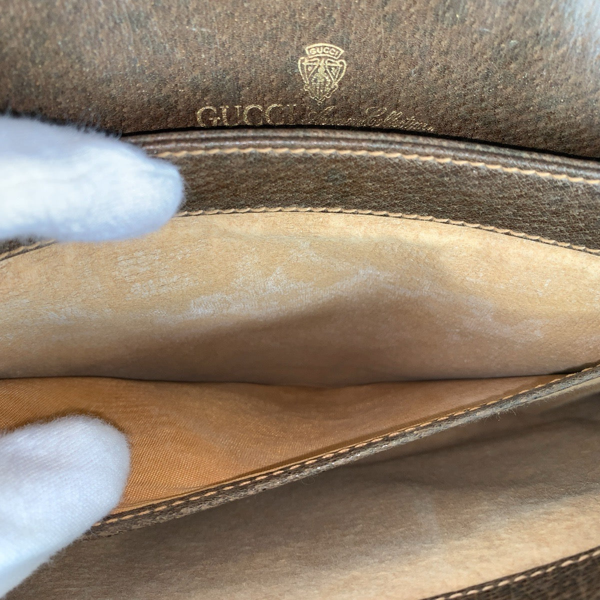GUCCI Shoulder Bag 14 01 4084 GG Supreme canvas, leather Brown Gold Metal Crossbody Shoulder Bag Old Gucci Women Used