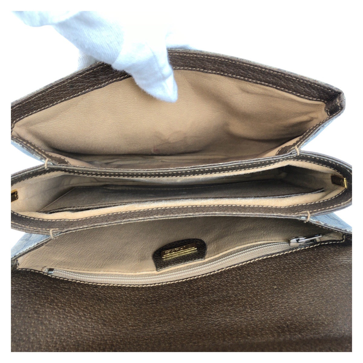 GUCCI Shoulder Bag 001 406 1780 GG Supreme canvas, leather Brown Gold Metal Crossbody Shoulder Bag Messenger Bag Old Gucci Women Used