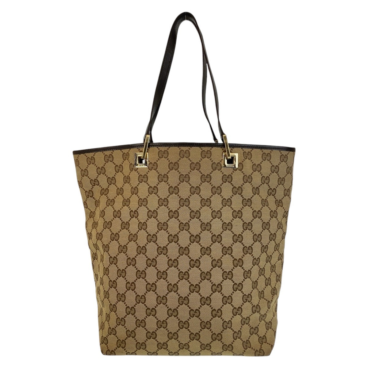 GUCCI Tote Bag 002 1098 GG canvas, leather Beige Brown Gold Metal Tote Bag Shoulder Bag Women Used