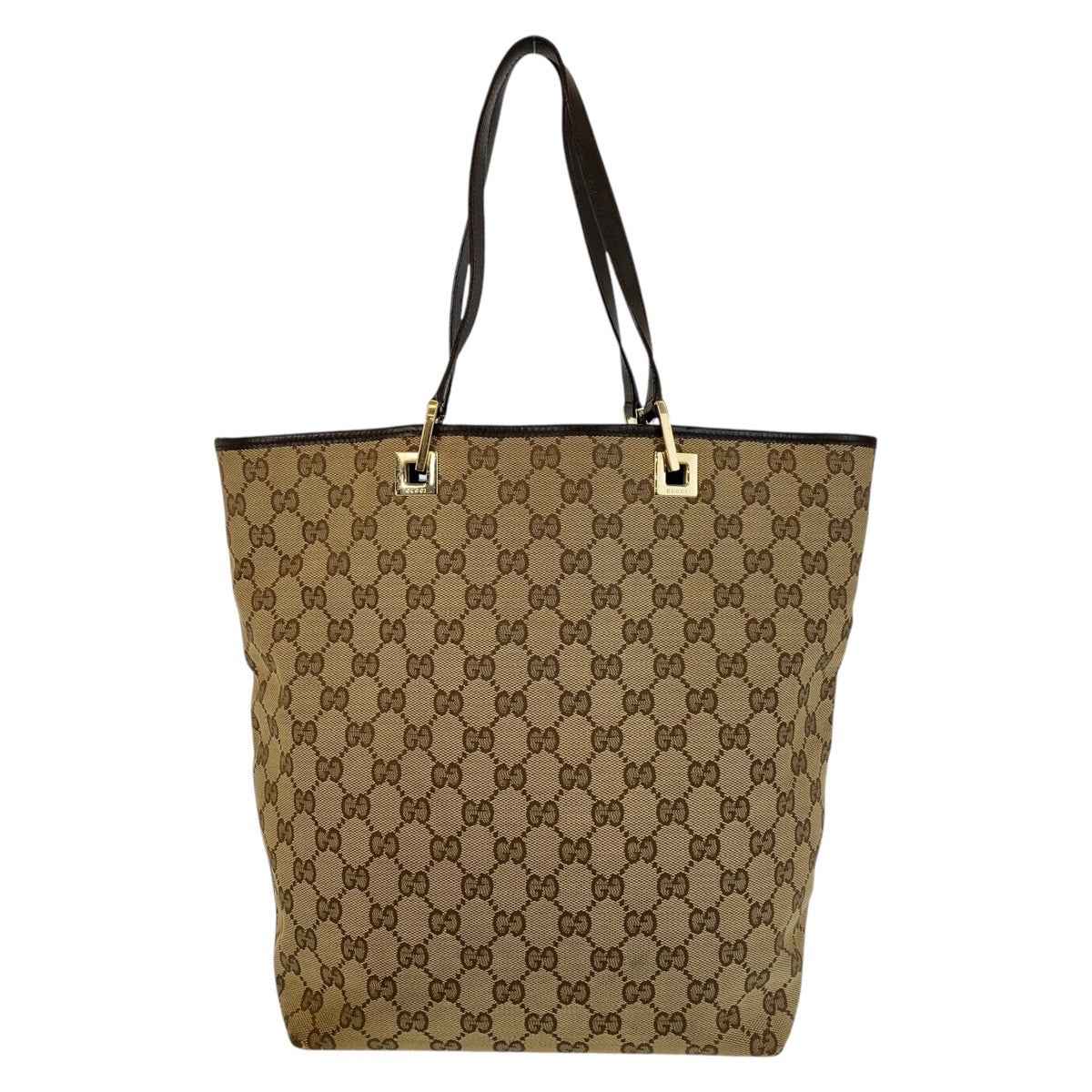 GUCCI Tote Bag 002 1098 GG canvas, leather Beige Brown Gold Metal Tote Bag Shoulder Bag Women Used
