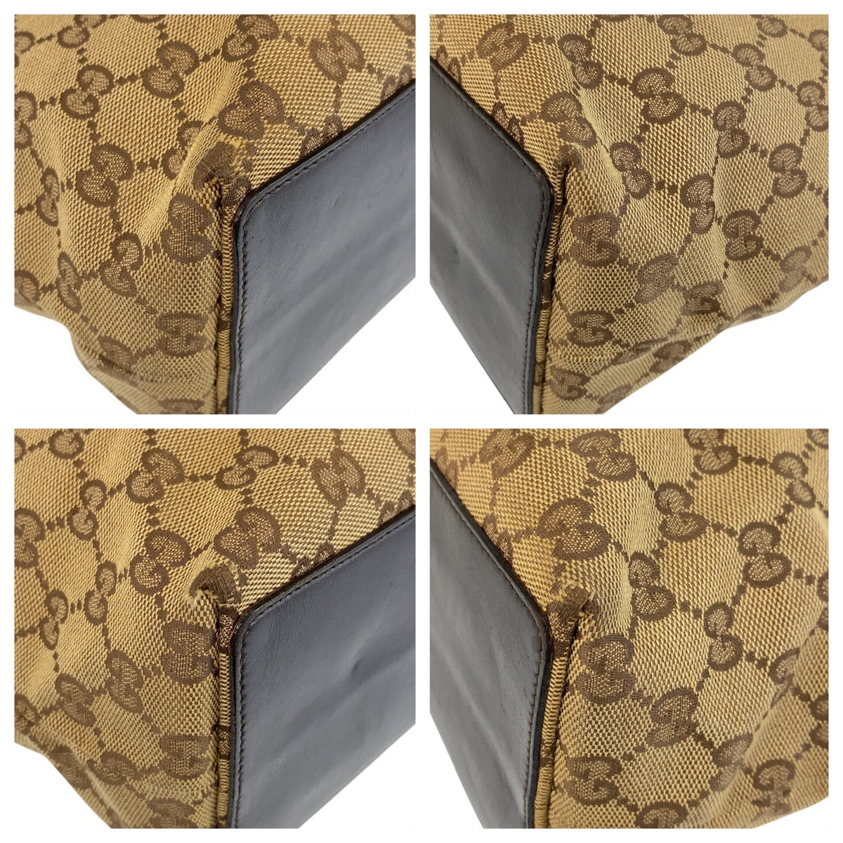GUCCI Tote Bag 002 1098 GG canvas, leather Beige Brown Gold Metal Tote Bag Shoulder Bag Women Used