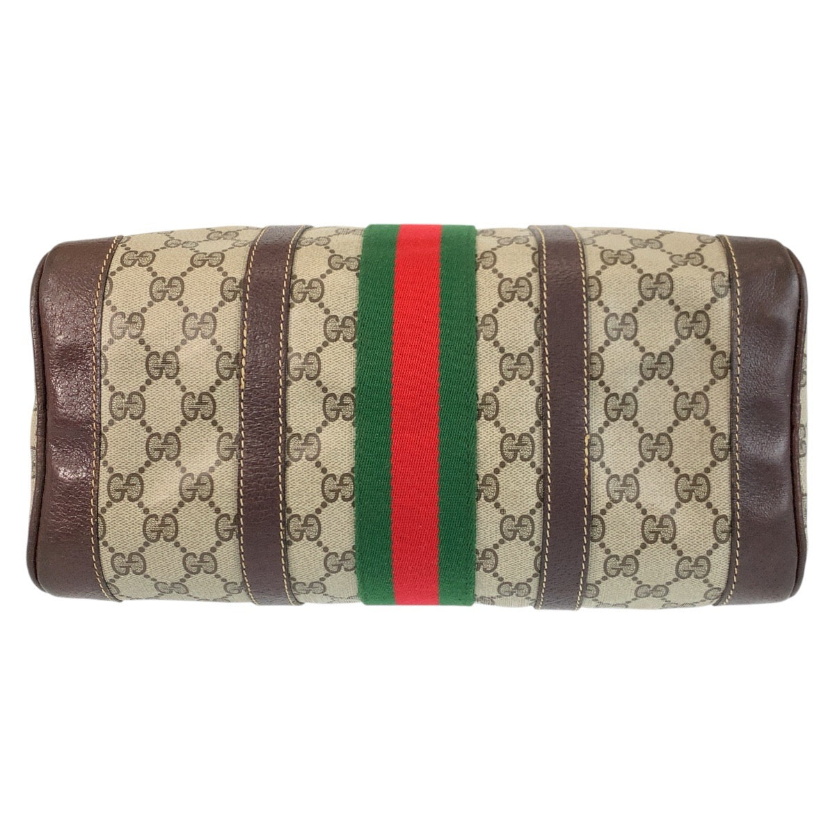 GUCCI Handbag GG Supreme canvas, leather Brown Beige Gold Metal Handbag Boston Duffel bag Sherry line Women Used