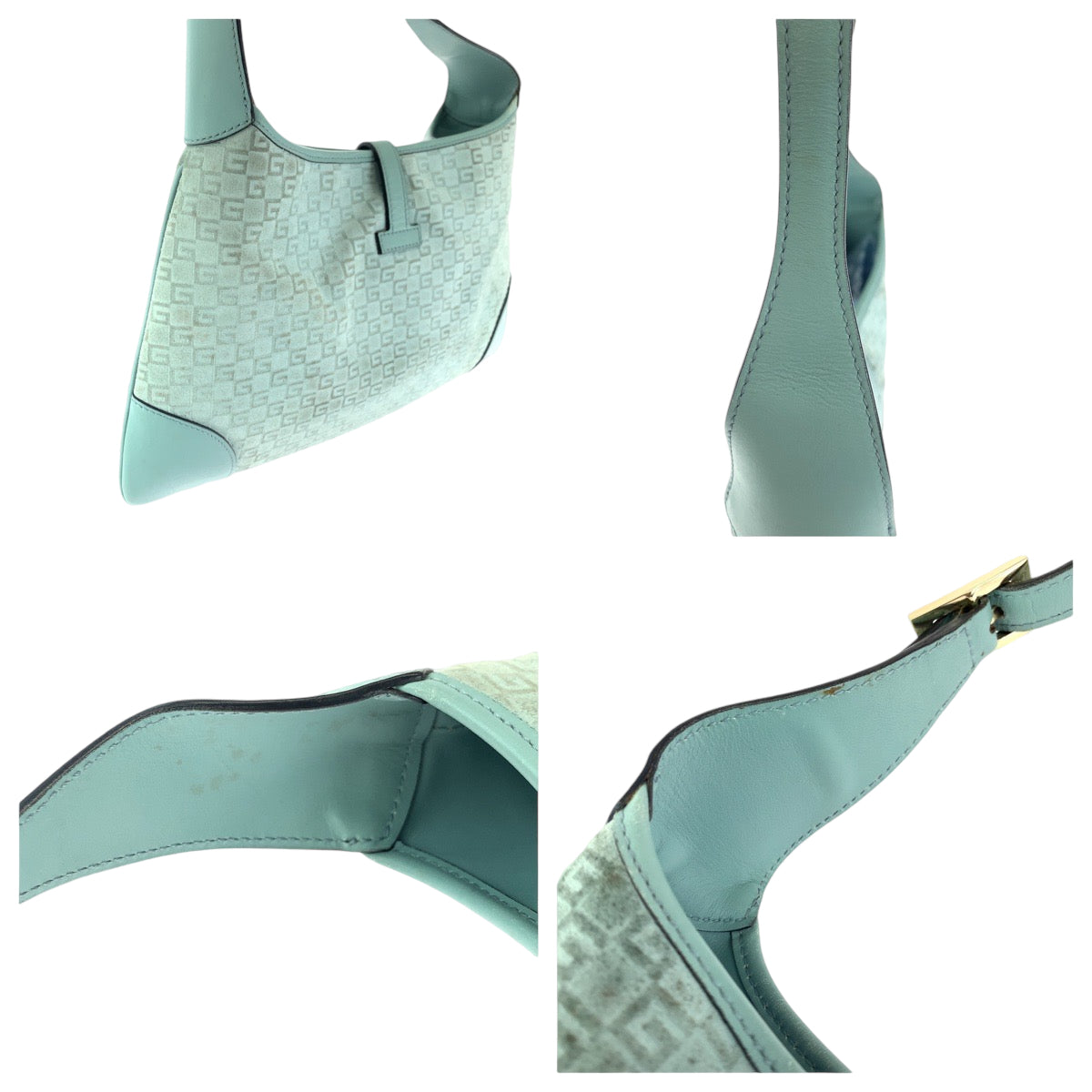 GUCCI Shoulder Bag 001 4057 GG canvas Blue GoldMetal Shoulder Bag Hobo Jackie Women Used