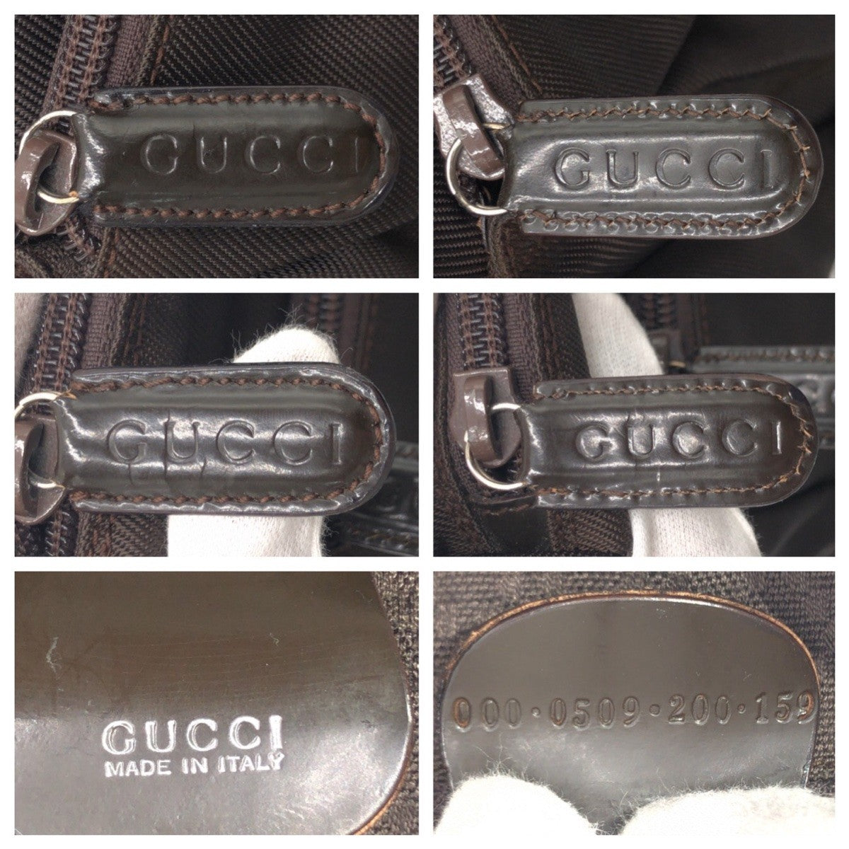 GUCCI Handbag 000 0509 polyester Brown Bamboo