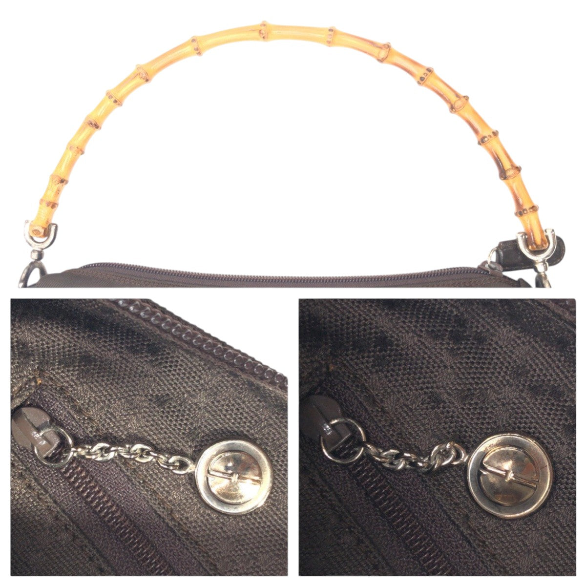 GUCCI Handbag 000 0509 polyester Brown Bamboo