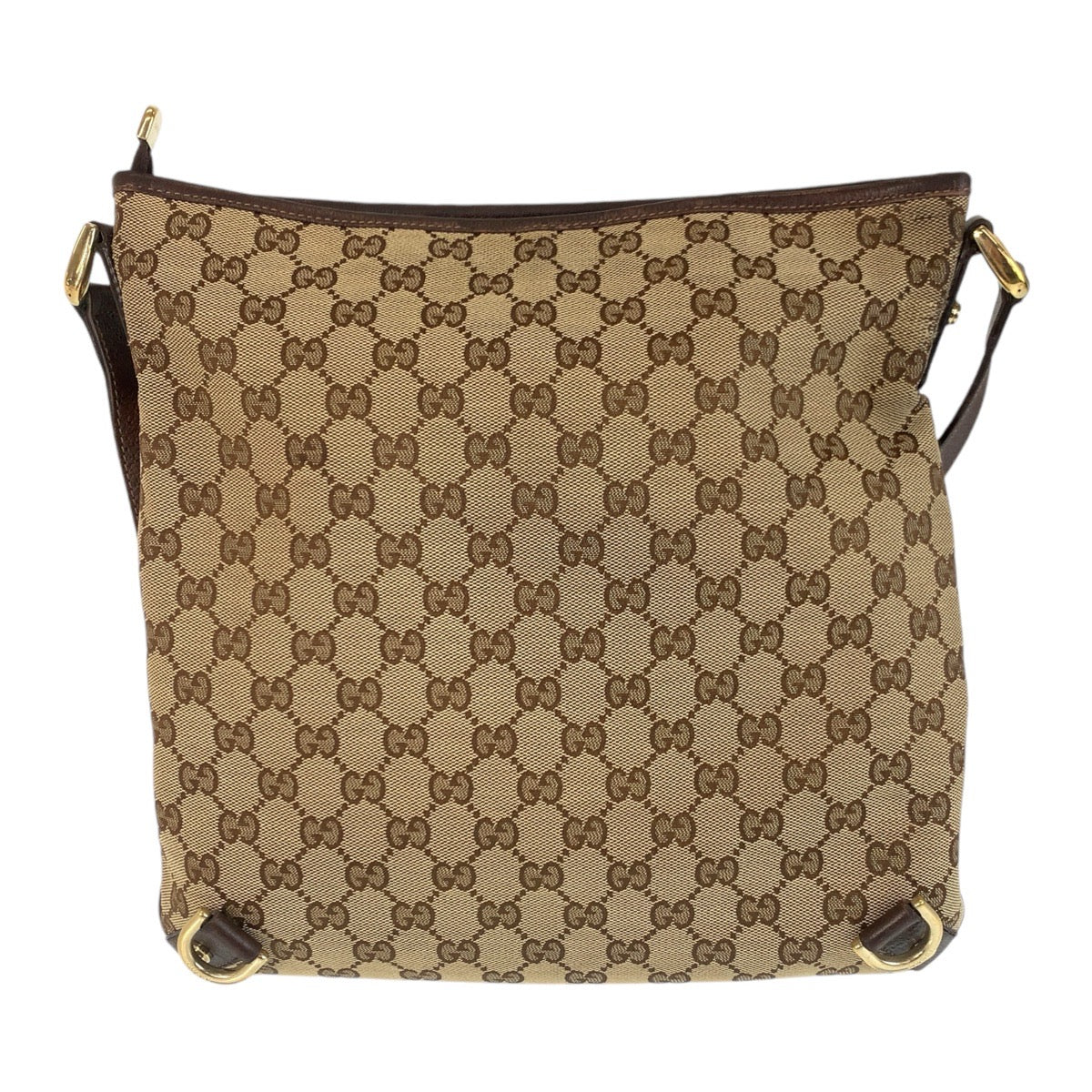 GUCCI Shoulder Bag GG canvas, leather Beige Brown Gold Metal Crossbody Shoulder Bag Pochette Abbey Women Used
