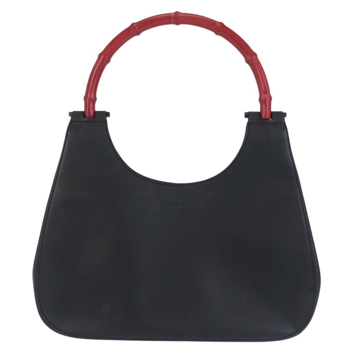 GUCCI Shoulder Bag 001 3739 Leather, Bamboo Black black red Shoulder Bag Hobo Bamboo Women Used