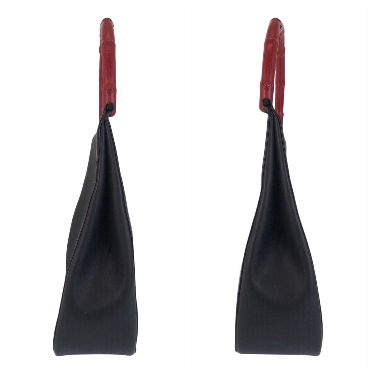 GUCCI Shoulder Bag 001 3739 Leather, Bamboo Black black red Shoulder Bag Hobo Bamboo Women Used
