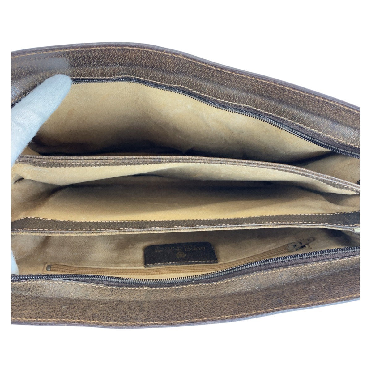 GUCCI Shoulder Bag 001 16 4035 GG Supreme canvas, leather Brown Gold Metal Crossbody Shoulder Bag Sherry line Old Gucci Women Used