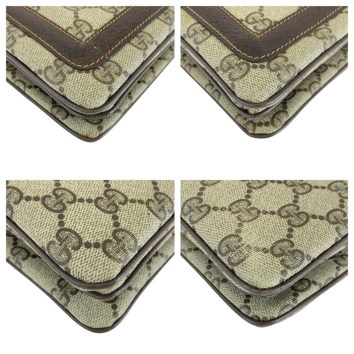 GUCCI Shoulder Bag 001 16 4035 GG Supreme canvas, leather Brown Gold Metal Crossbody Shoulder Bag Sherry line Old Gucci Women Used