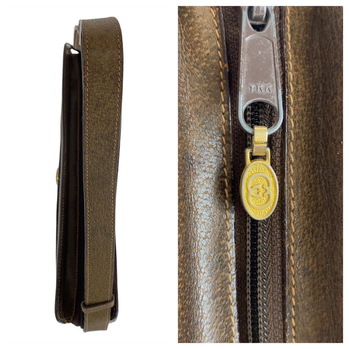 GUCCI Shoulder Bag 001 16 4035 GG Supreme canvas, leather Brown Gold Metal Crossbody Shoulder Bag Sherry line Old Gucci Women Used