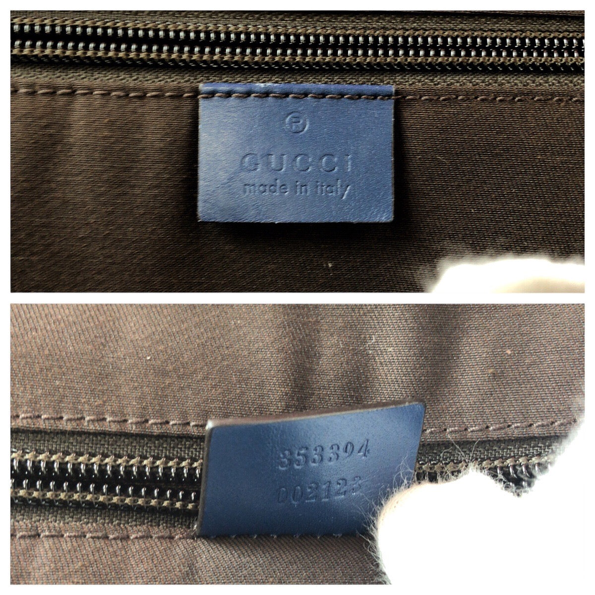 GUCCI Business bag 353394 leather Blue GoldMetal Business bag briefcase Diamante mens Used