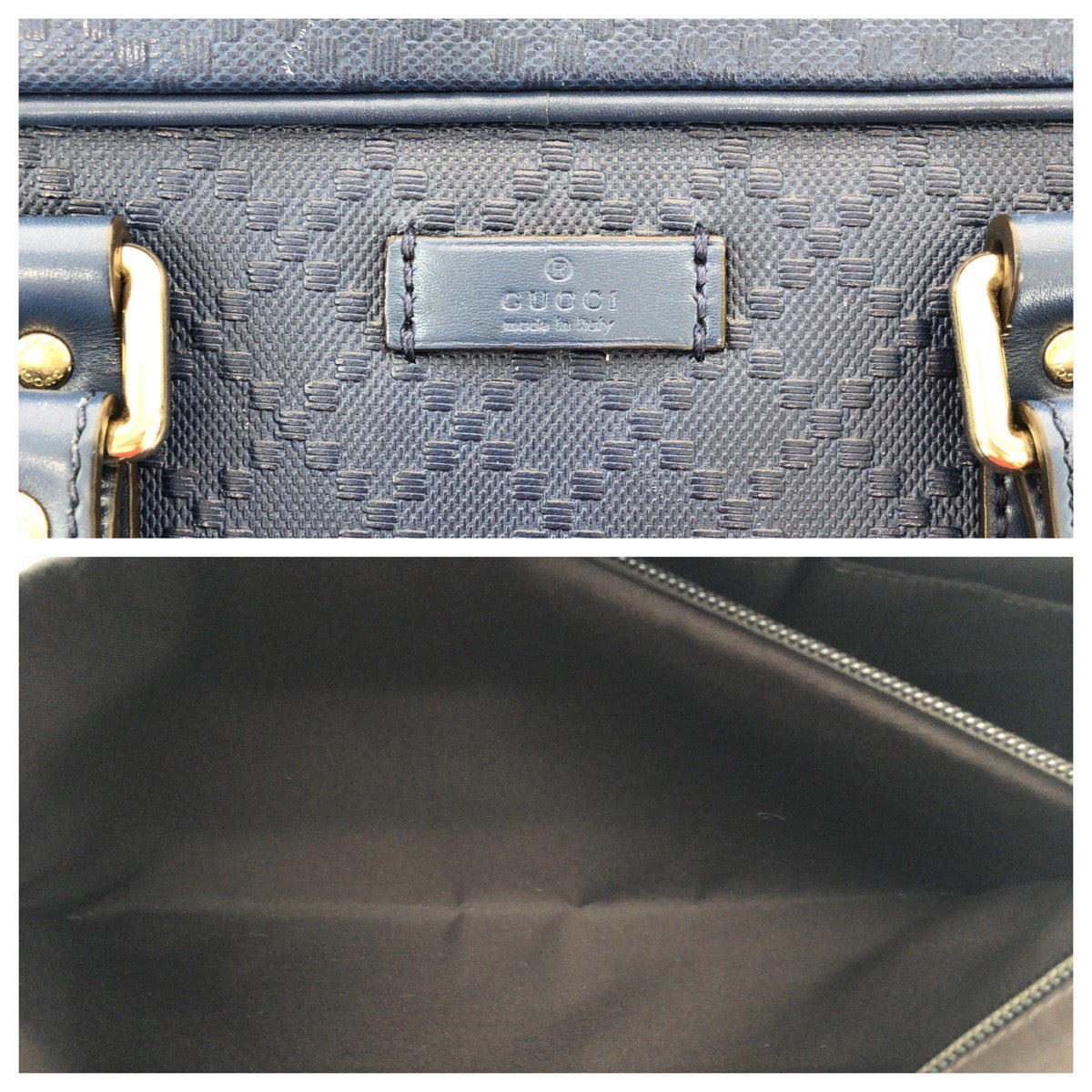 GUCCI Business bag 353394 leather Blue GoldMetal Business bag briefcase Diamante mens Used