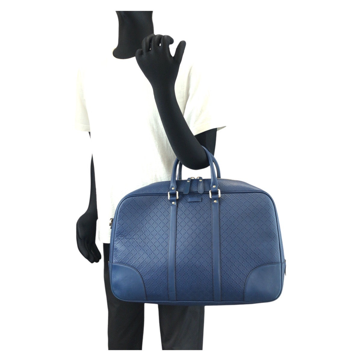 GUCCI Business bag 353394 leather Blue GoldMetal Business bag briefcase Diamante mens Used