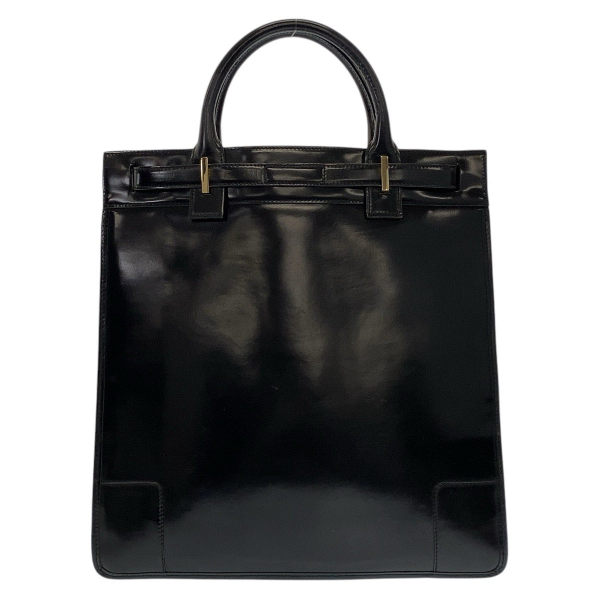 GUCCI Tote Bag 002 1091 leather Black Gold Metal Tote Bag Women Used