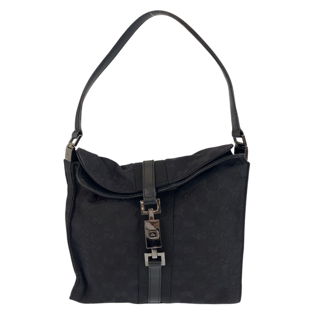 GUCCI Shoulder Bag 001 3734 GG canvas, leather Black black Shoulder Bag Jackie Women Used