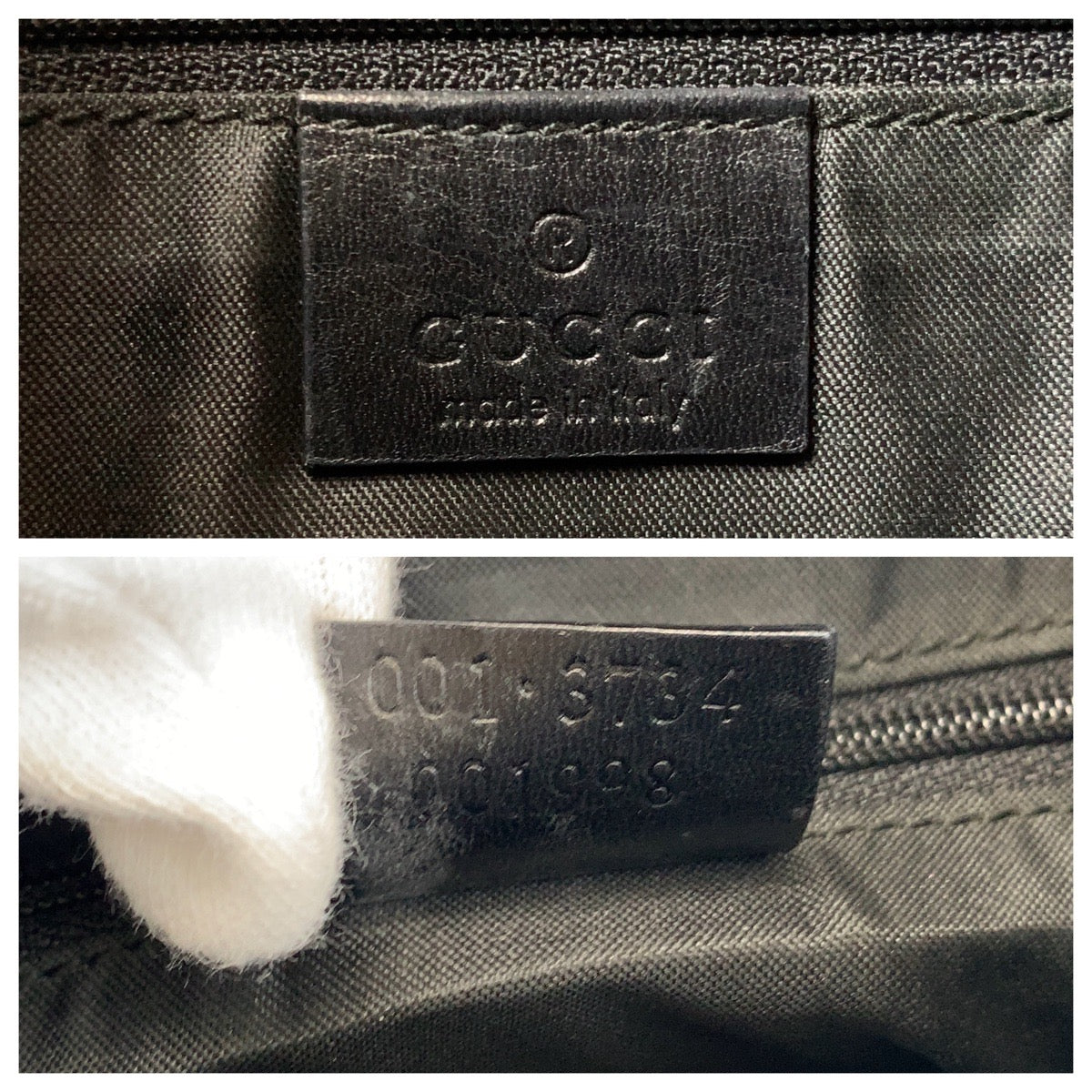 GUCCI Shoulder Bag 001 3734 GG canvas, leather Black black Shoulder Bag Jackie Women Used