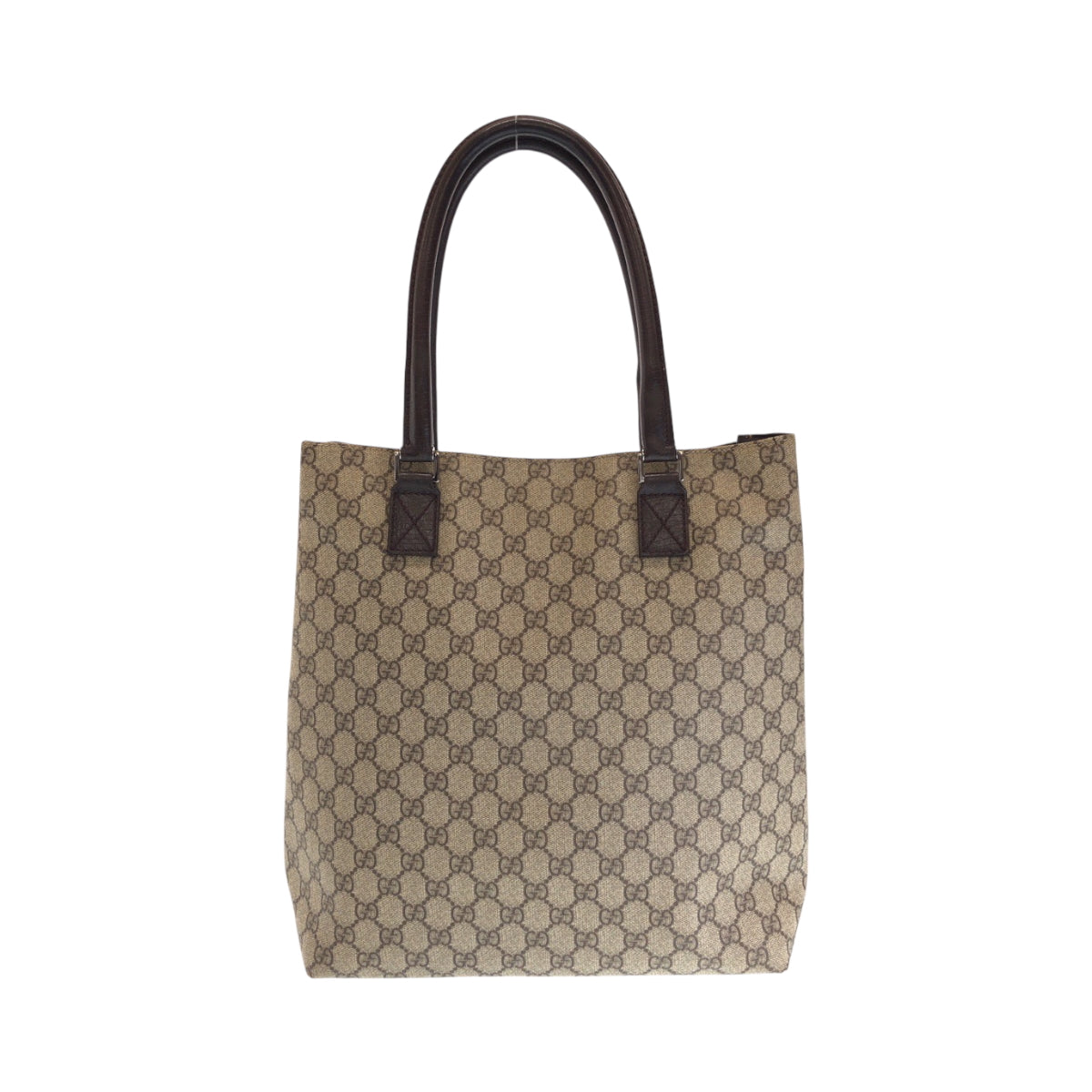 GUCCI Tote Bag 131220 GG Supreme Canvas Beige Brown SilverMetal Tote Bag Shoulder Bag Women Used