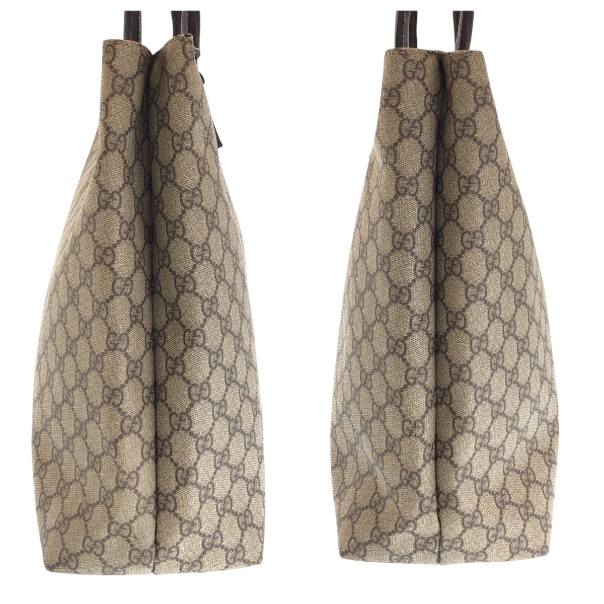 GUCCI Tote Bag 131220 GG Supreme Canvas Beige Brown SilverMetal Tote Bag Shoulder Bag Women Used