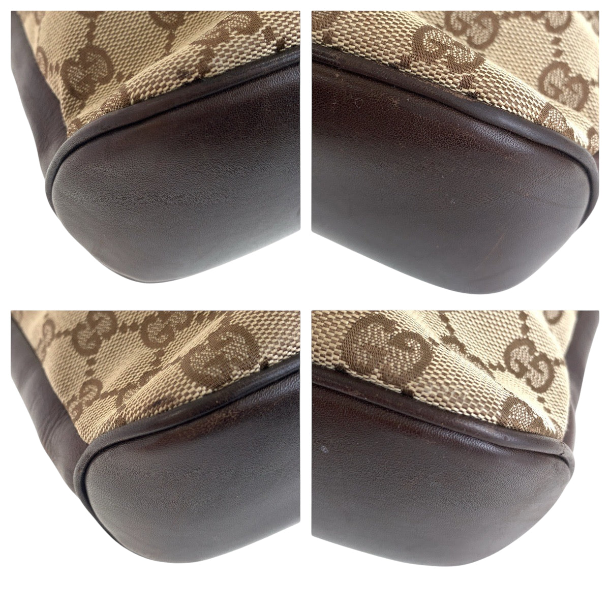 GUCCI Shoulder Bag 109097 GG canvas, leather Brown Gold Metal Shoulder Bag pochette Women Used