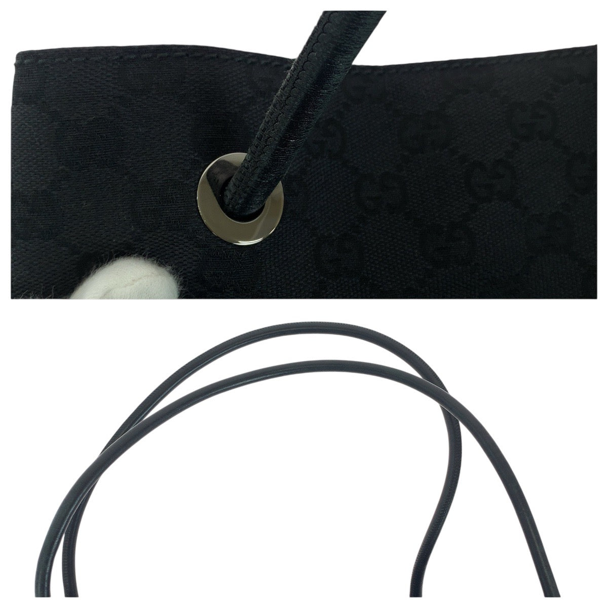 GUCCI Tote Bag 101268 GG canvas, leather BlackSilverMetal Tote Bag Shoulder Bag Unisex Women Used