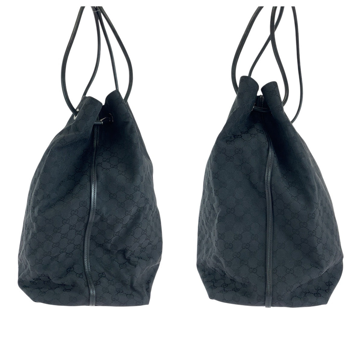 GUCCI Tote Bag 101268 GG canvas, leather BlackSilverMetal Tote Bag Shoulder Bag Unisex Women Used