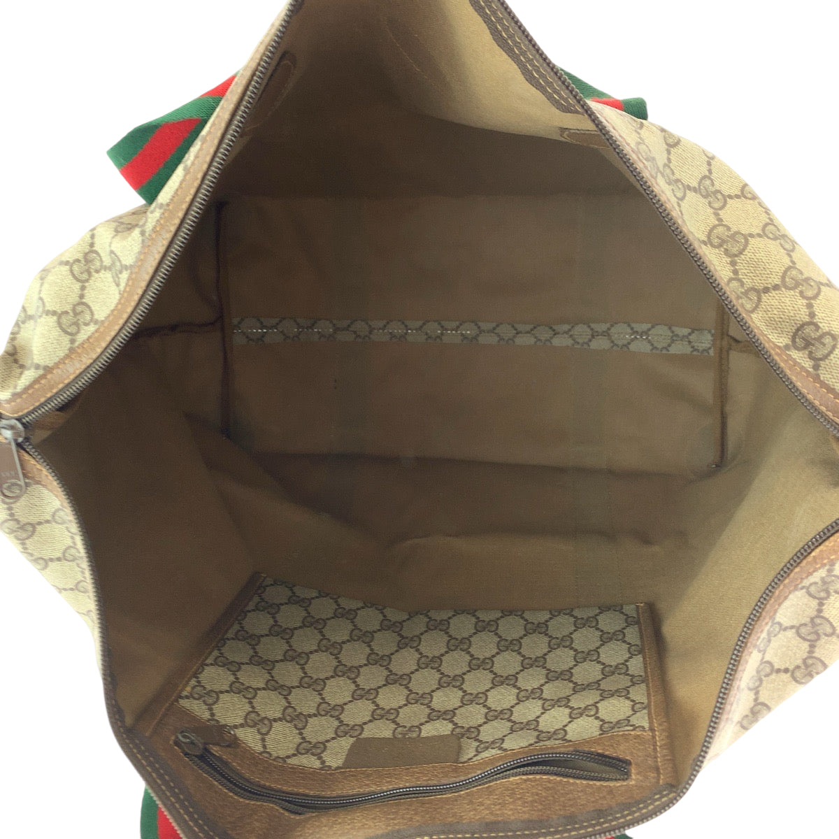 GUCCI Boston Duffel bag 89 19 012 GG Supreme Canvas Beige brown Boston Duffel bag Shoulder Bag Old Gucci Shelly Line Women Used