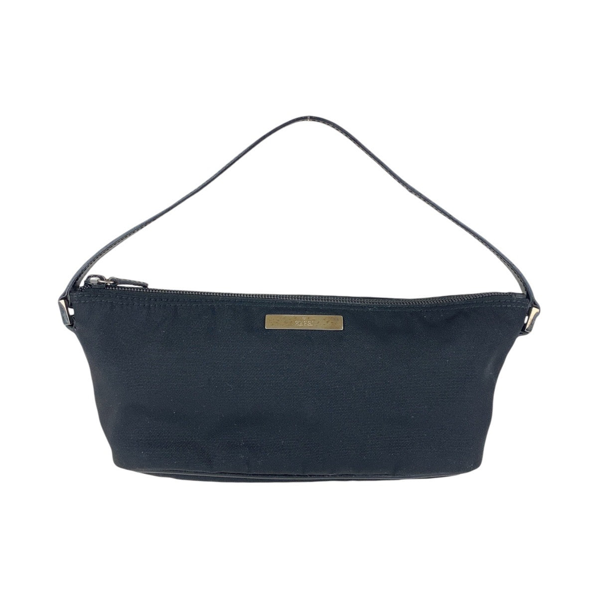 GUCCI Handbag 039 1103 Nylon Black Silver Metal Handbag accessory pouch Women Used
