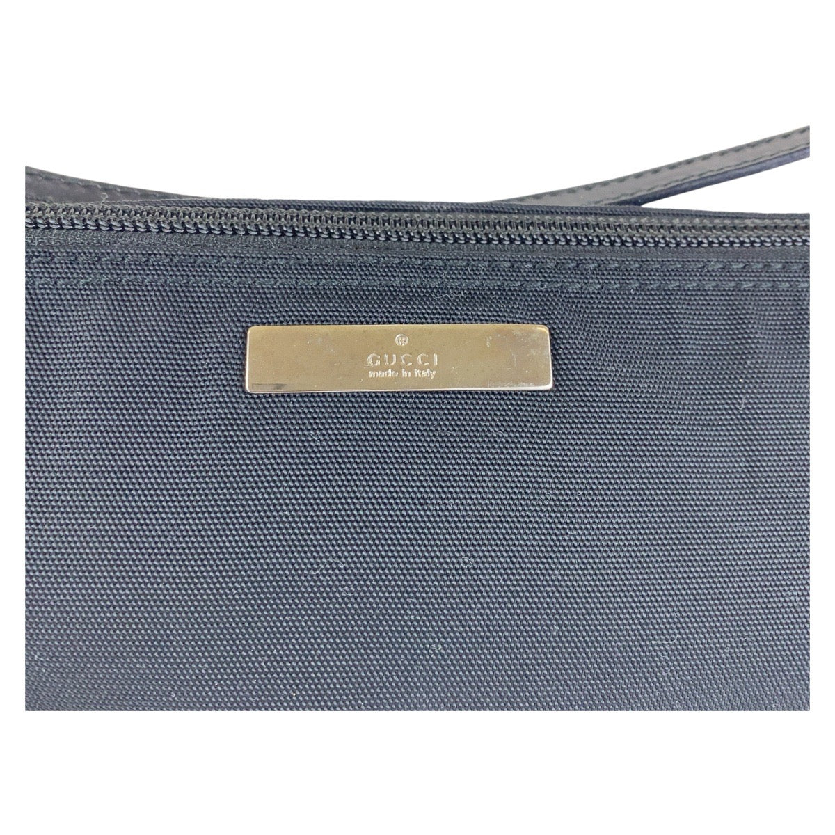 GUCCI Handbag 039 1103 Nylon Black Silver Metal Handbag accessory pouch Women Used