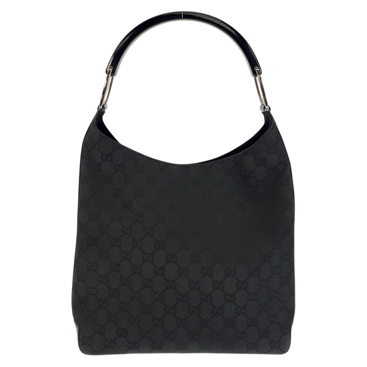 GUCCI Shoulder Bag 001 3752 GG canvas, plastic Black SilverMetal Women Used