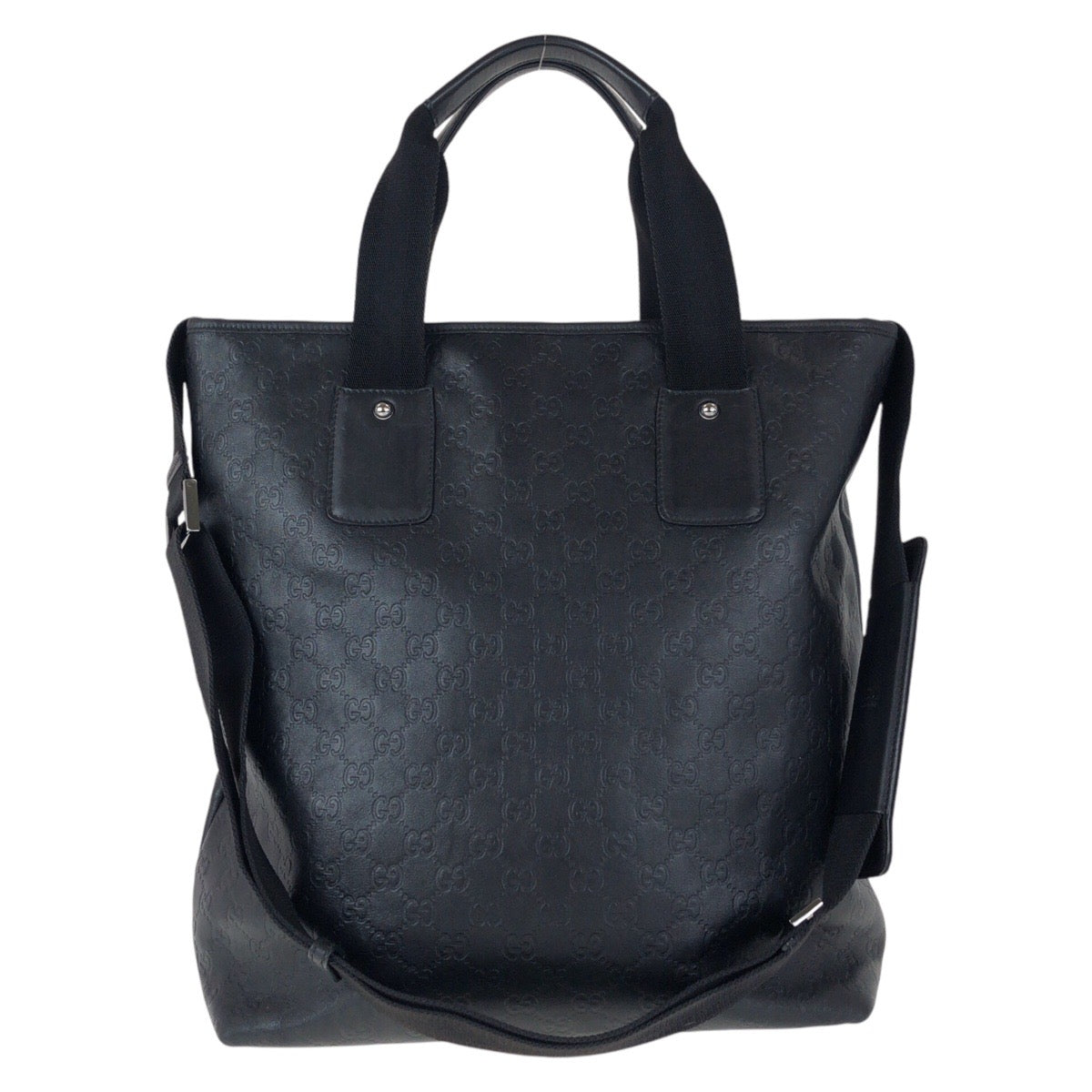 GUCCI Tote Bag 162486 leather Black black Tote Bag Shoulder Bag 2way Guccisima mens Used
