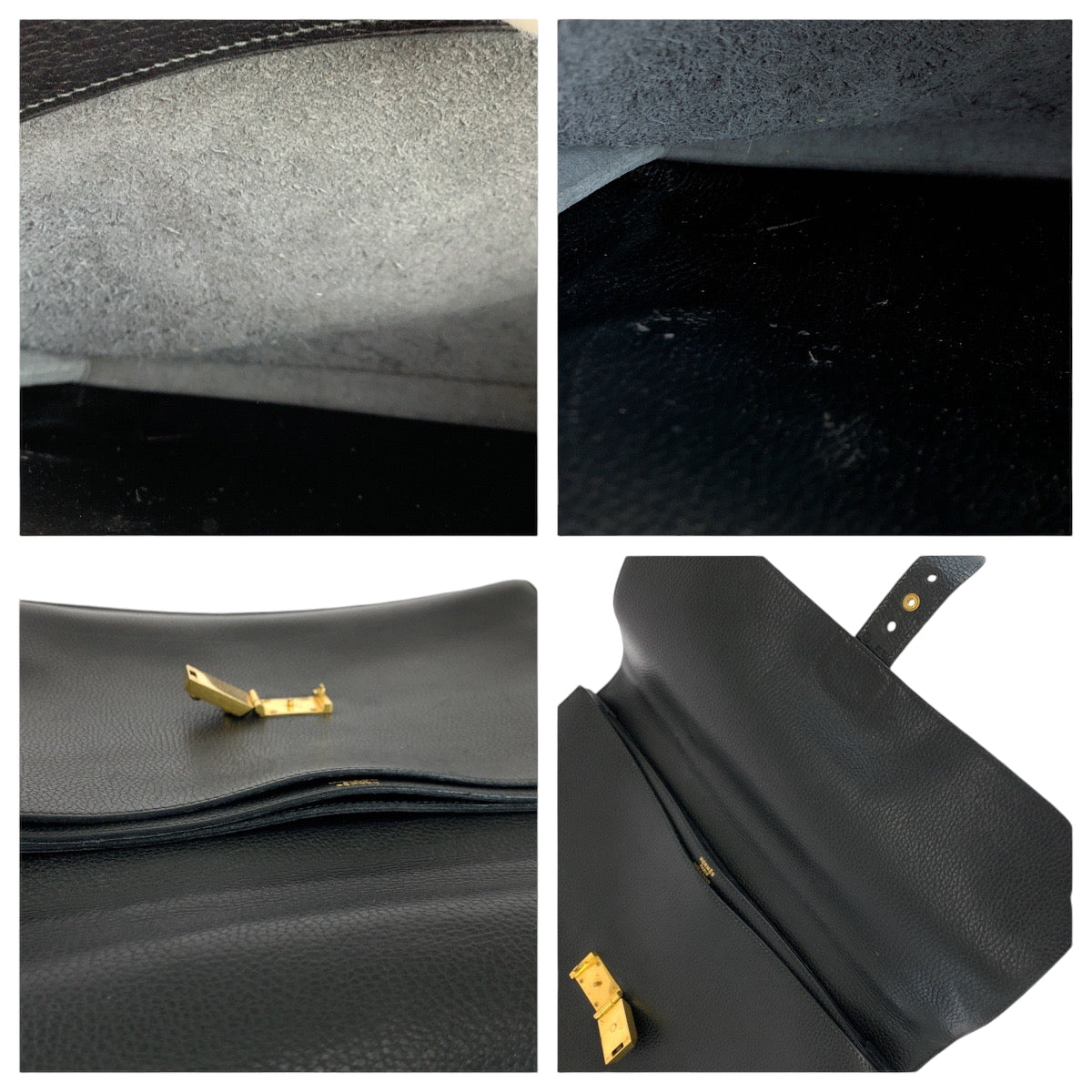 HERMES Business bag Ardenne Black GoldMetal Business bag briefcase Sac Adepeche 38 mens Used