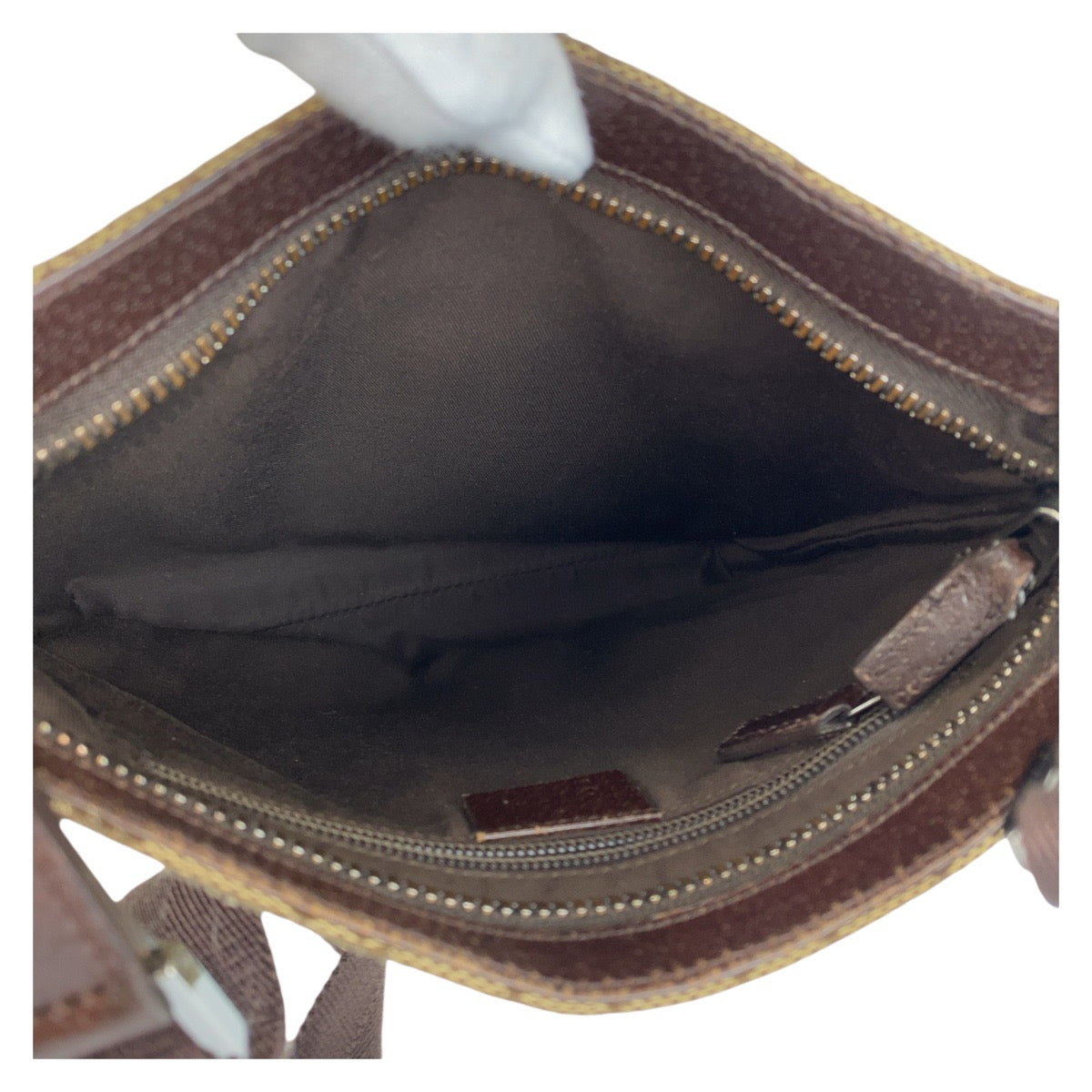 GUCCI Shoulder Bag GG canvas, leather Brown Silver Metal Shoulder Bag Messenger bag Women Used