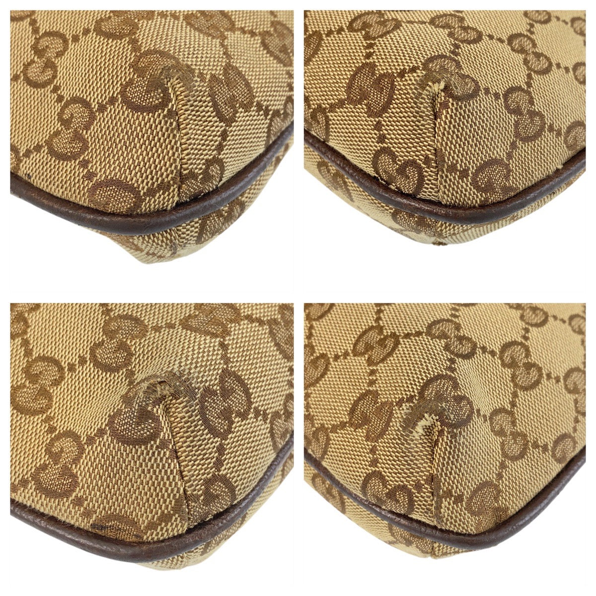 GUCCI Shoulder Bag GG canvas, leather Brown Silver Metal Shoulder Bag Messenger bag Women Used