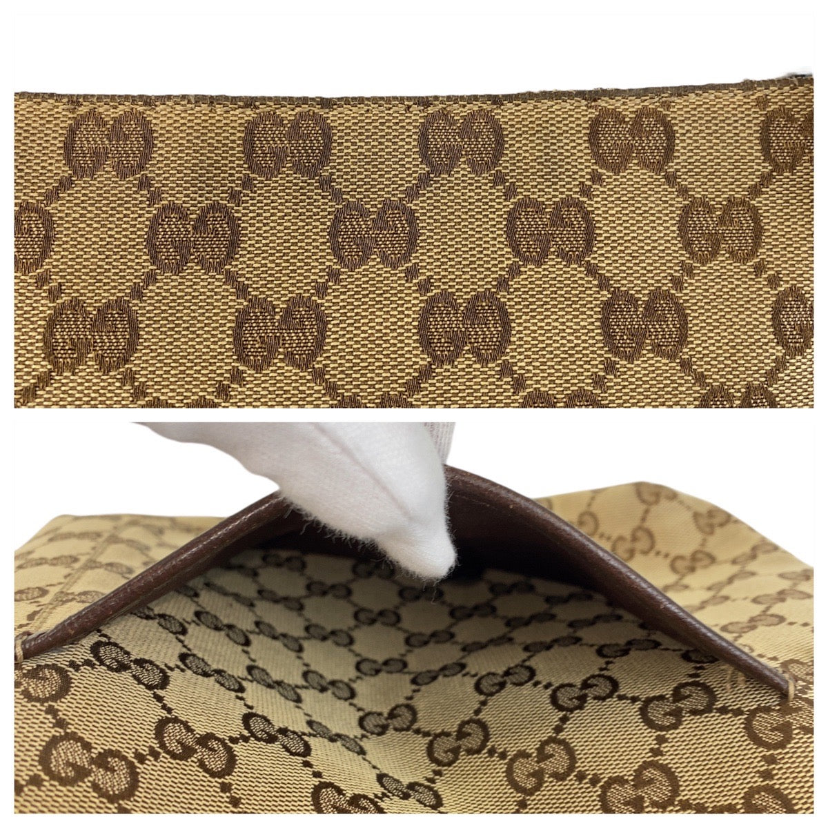 GUCCI Shoulder Bag GG canvas, leather Brown Silver Metal Shoulder Bag Messenger bag Women Used