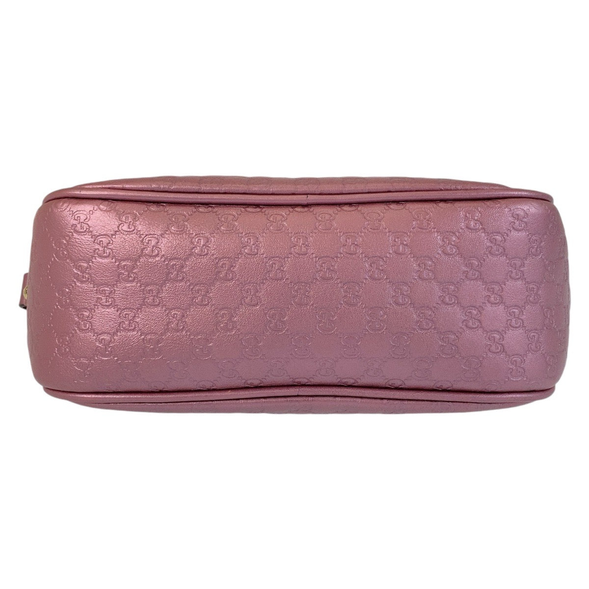 GUCCI Shoulder Bag 309538 leather Metallic Pink GoldMetal Crossbody Shoulder Bag Pochette Micro Guccisima Women Used