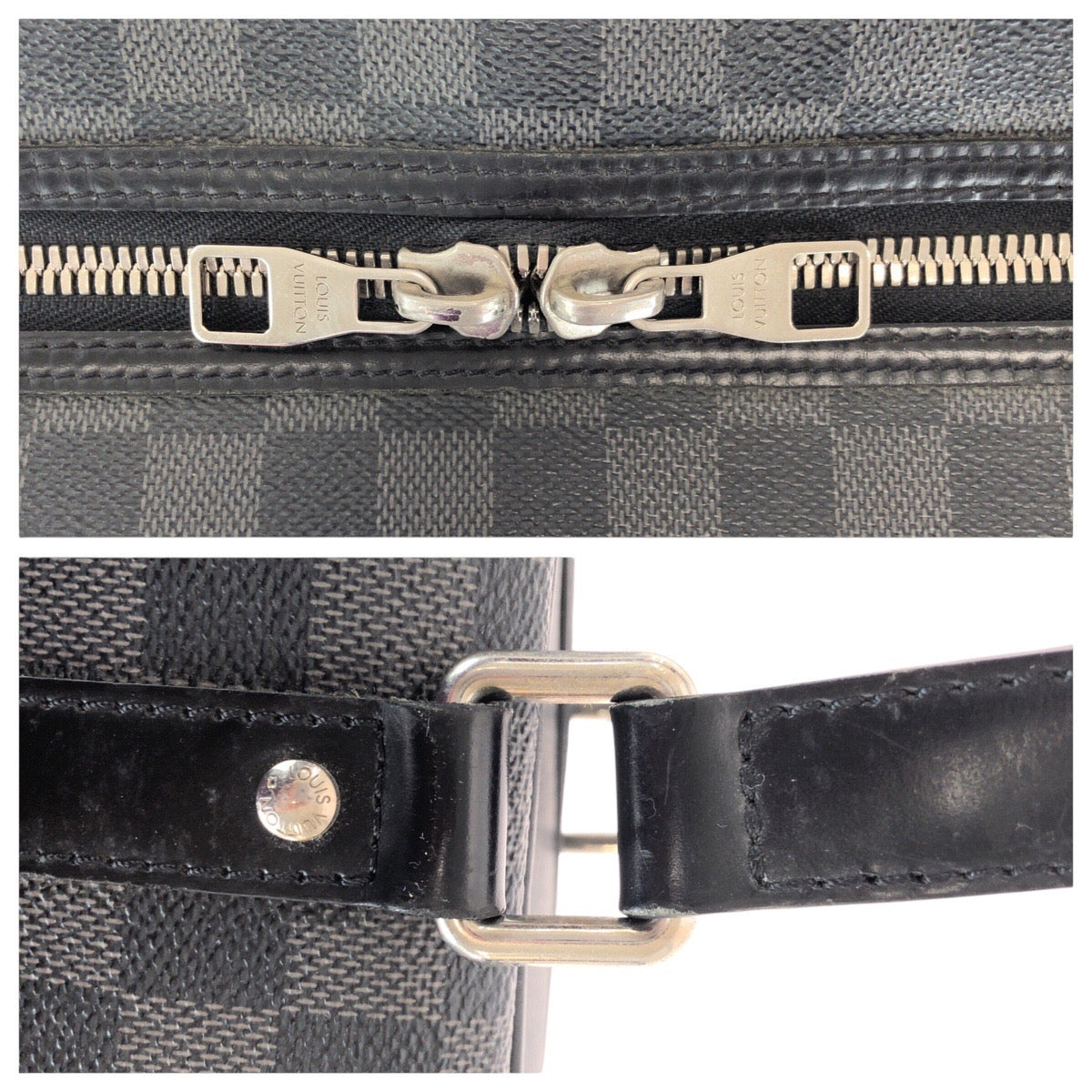 LOUIS VUITTON Business bag N48118 PVC Black SilverMetal Business bag briefcase Damier Graphite Yone mens Used