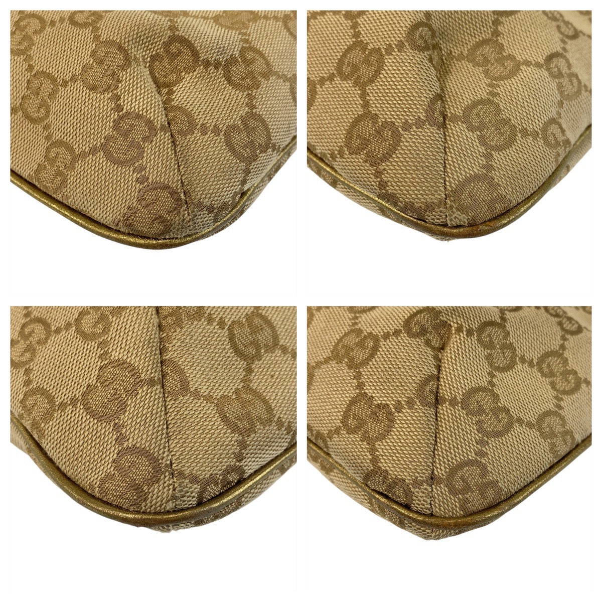 GUCCI Shoulder Bag GG canvas Beige Pink Gold Metal Crossbody Shoulder Bag Messenger Bag Sherry line Women Used