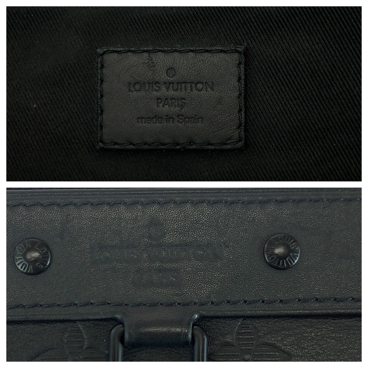 LOUIS VUITTON Clutch bag M62903 leather Black black Clutch bag business bag Monogram shadow Pochette Discovery mens Used