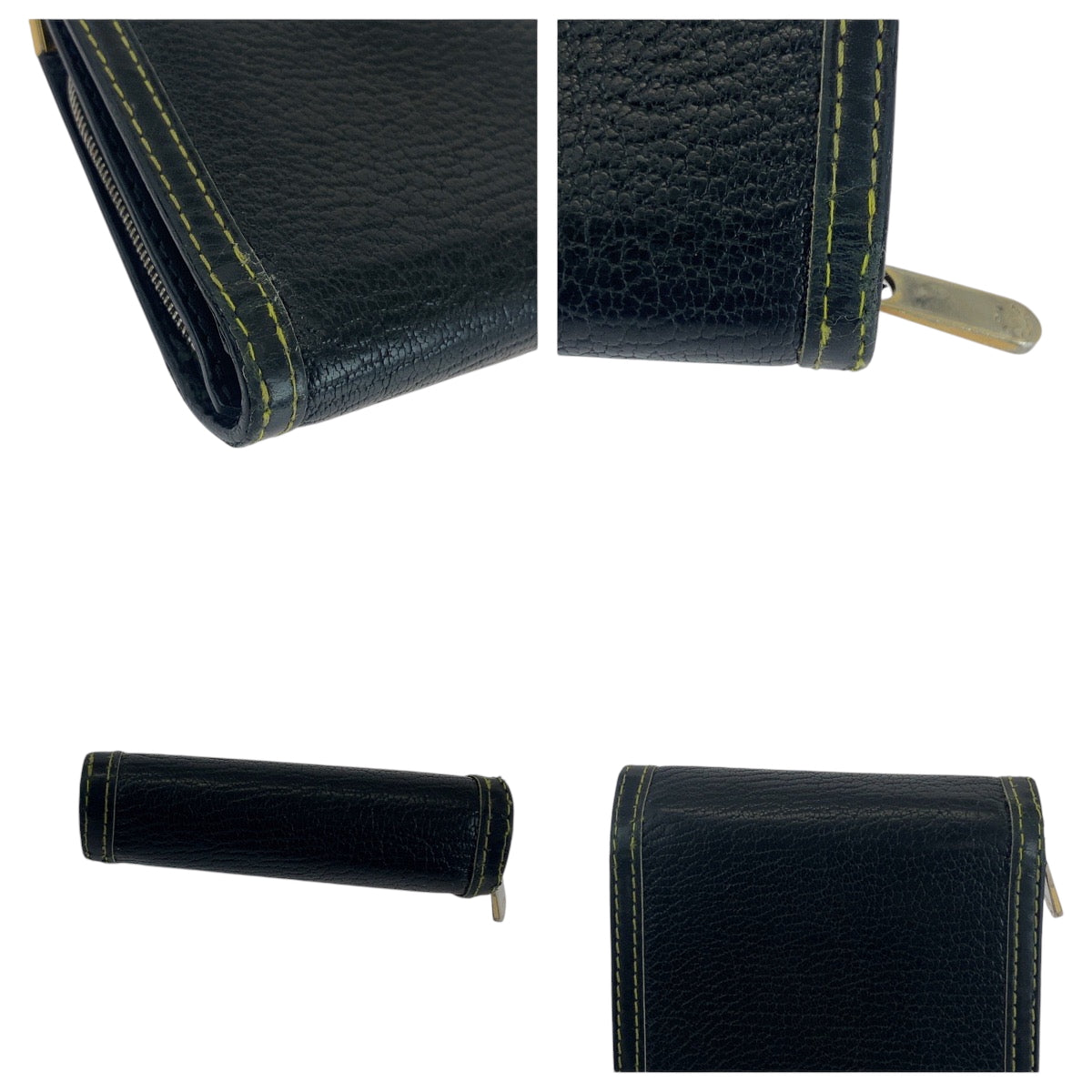 LOUIS VUITTON Bifold Wallet M91828 leather black Suhari