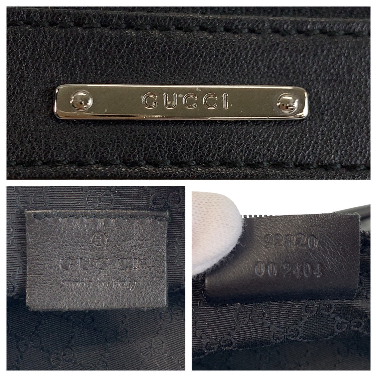 GUCCI Handbag 92820 Canvas, Leather Brown Black SilverMetal Handbag accessory pouch Women Used