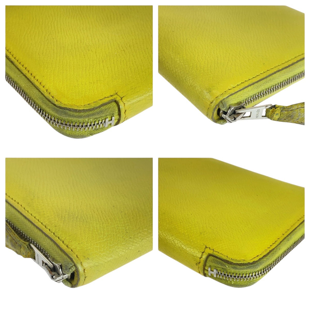 HERMES Long Wallet Purse Epsom Light yellow Long Wallet Purse Azap long silk in Women Used