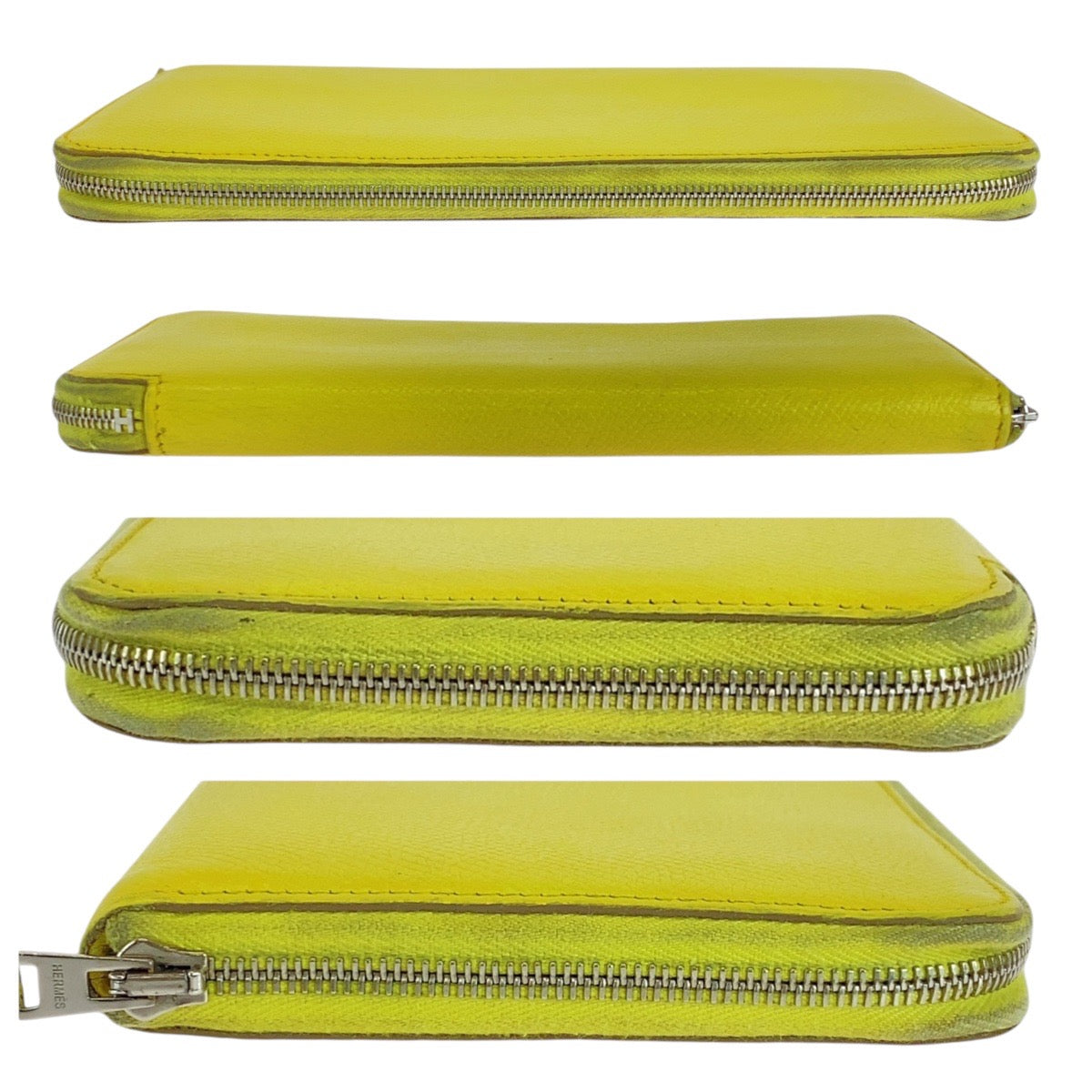 HERMES Long Wallet Purse Epsom Light yellow Long Wallet Purse Azap long silk in Women Used
