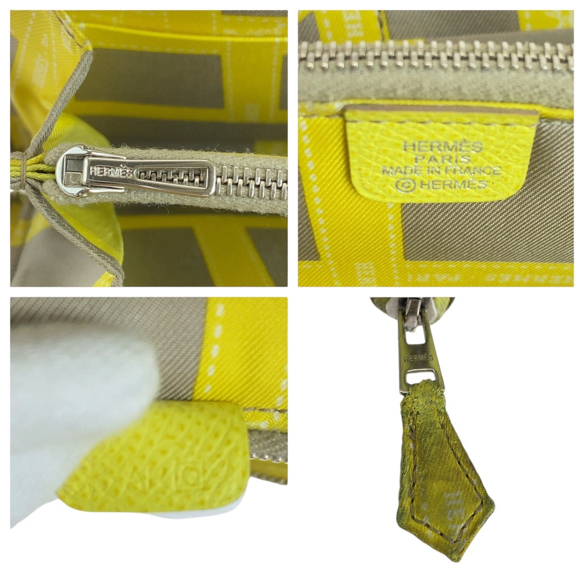 HERMES Long Wallet Purse Epsom Light yellow Long Wallet Purse Azap long silk in Women Used